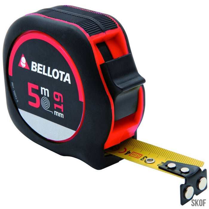 BELLOTA 50011M-5 SELF-RETRACTING TAPE MEASURE 5 M WITH TAPE 19 MM WIDE AND WITH MAGNET. PRECISION LEVEL II